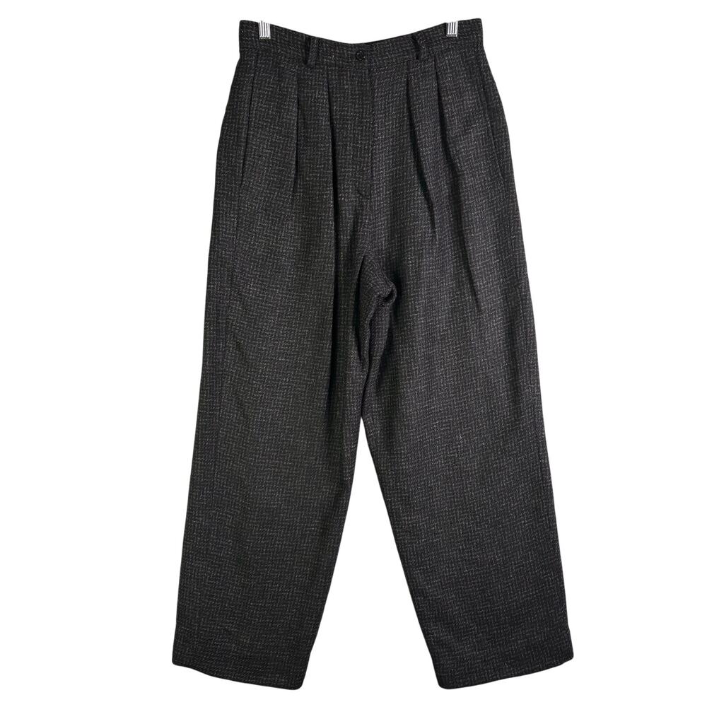 ANNE KLEIN II Vintage Houndstooth Pleated Pants Womens Size 12